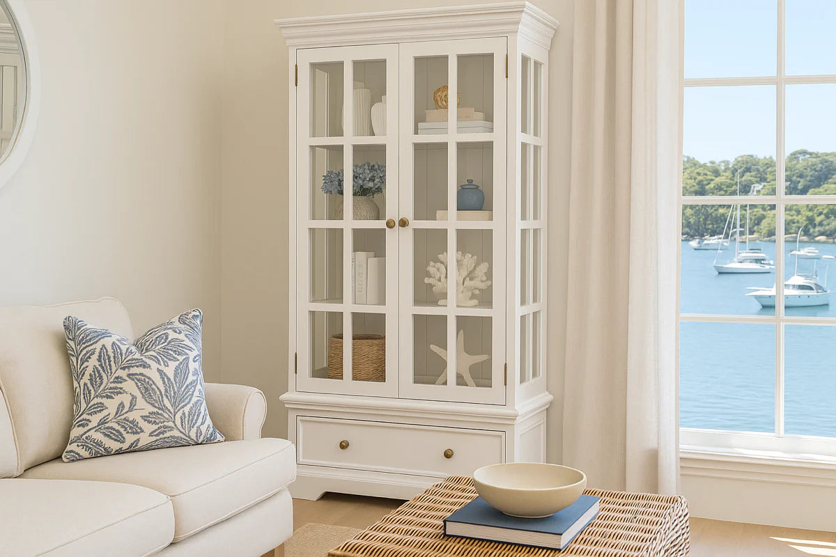 Westport White 2 door Display Cabinet
