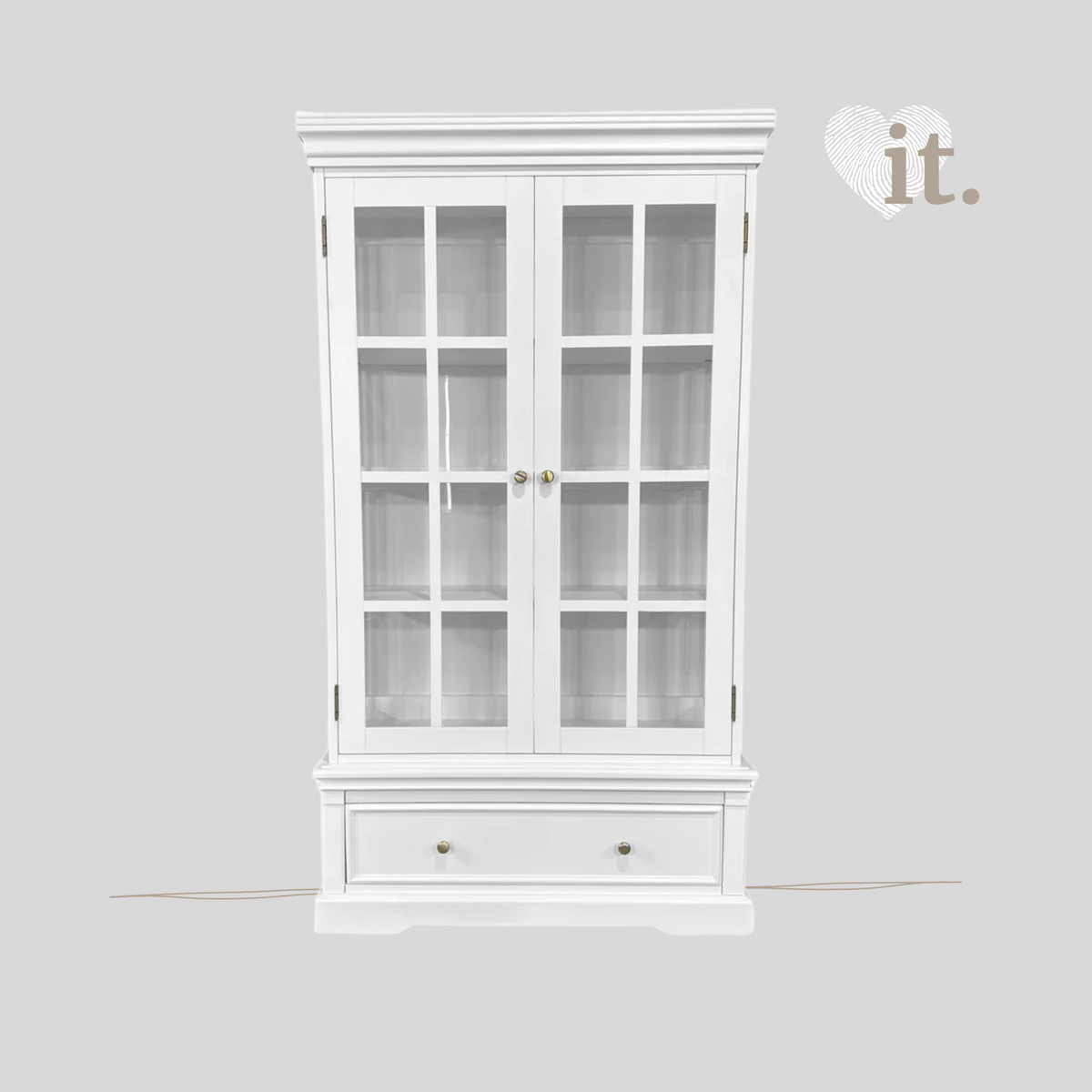 Westport White 2 door Display Cabinet