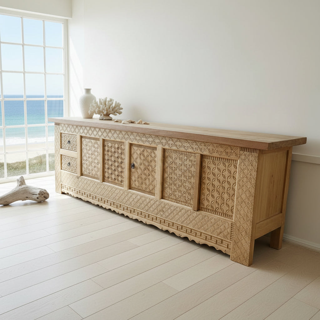 Bisque Elm Media Sideboard
