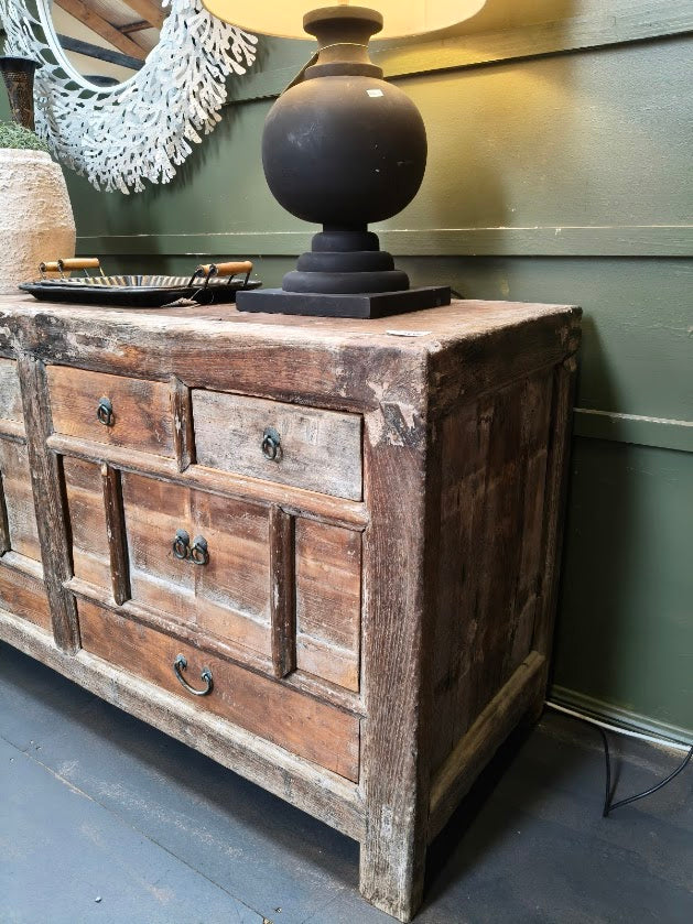 Salvaged Rustic Hardwood Sideboard w/ 6 Draws