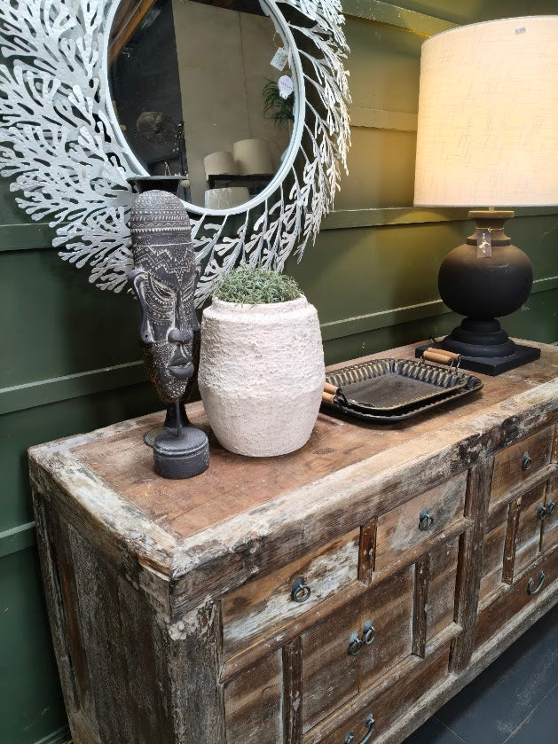 Salvaged Rustic Hardwood Sideboard w/ 6 Draws