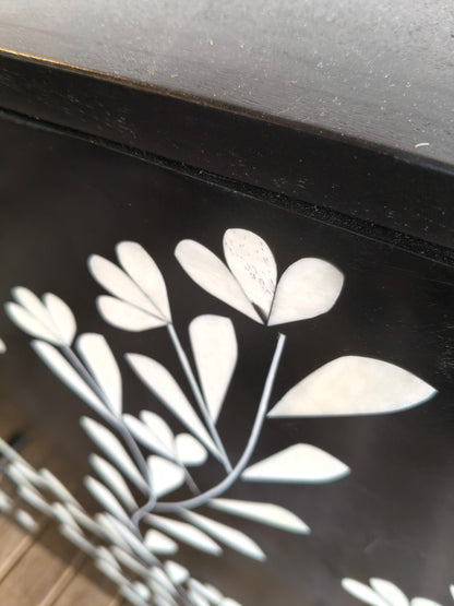 Flora Black 3Dr Sideboard with Pearl Inlay