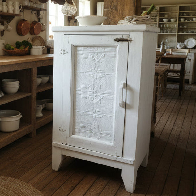 Early Australian Cupboard with pressed metal detail