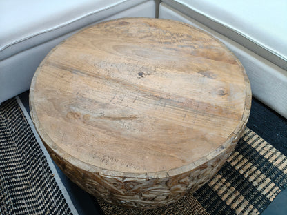 Balinese Teak Carved Round Coffee Table