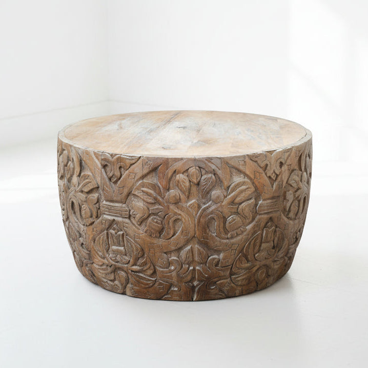 Balinese Teak Carved Round Coffee Table
