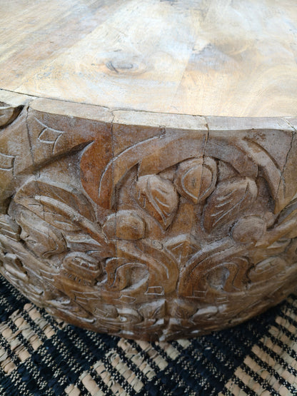 Balinese Teak Carved Round Coffee Table