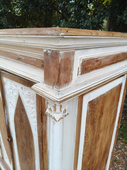 Indonesian Teak Carved Storage Cabinet