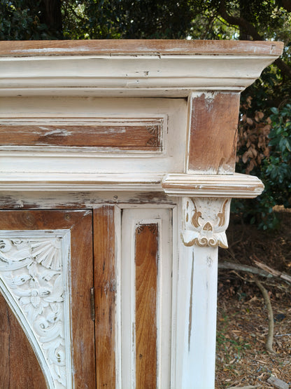 Indonesian Teak Carved Storage Cabinet