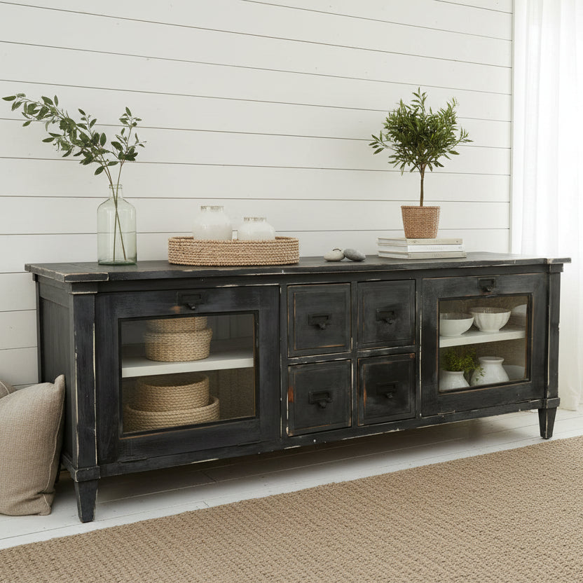 Rustic Grey Provincial Media Unit