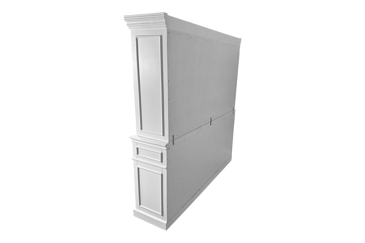 Westport White 4dr Glass Buffet + Hutch