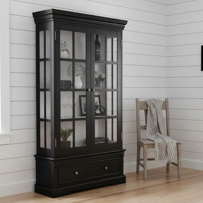 Blacksmith Display Cabinet Black with white interior