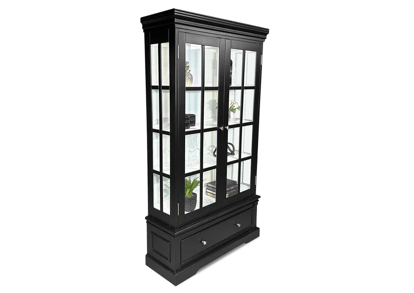 Blacksmith Display Cabinet Black with white interior