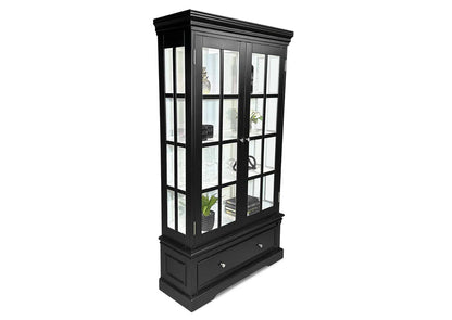 Blacksmith Display Cabinet Black with white interior