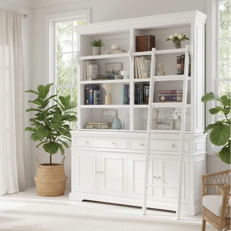 Westport Sideboard with Library Hutch and Ladder