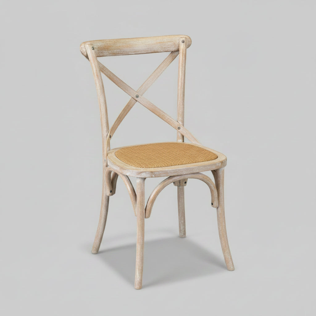 Cross Back Dining Chair - Rustic Mango Wood