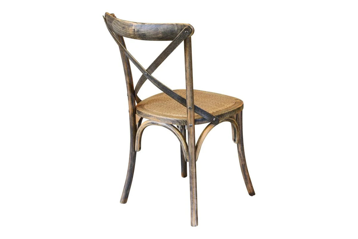 Cross Back Dining Chair - Rustic Mango Wood