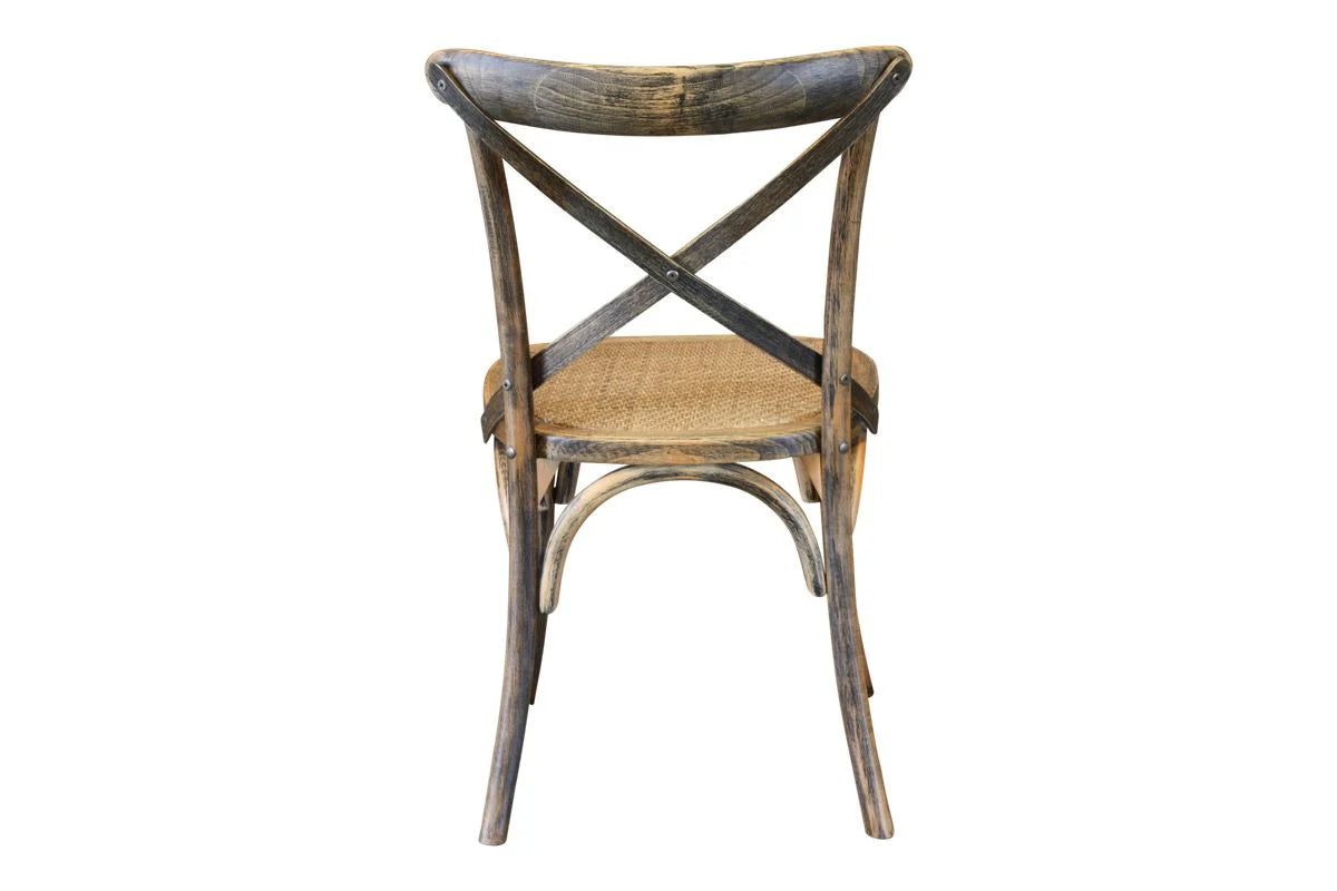 Cross Back Dining Chair - Rustic Mango Wood