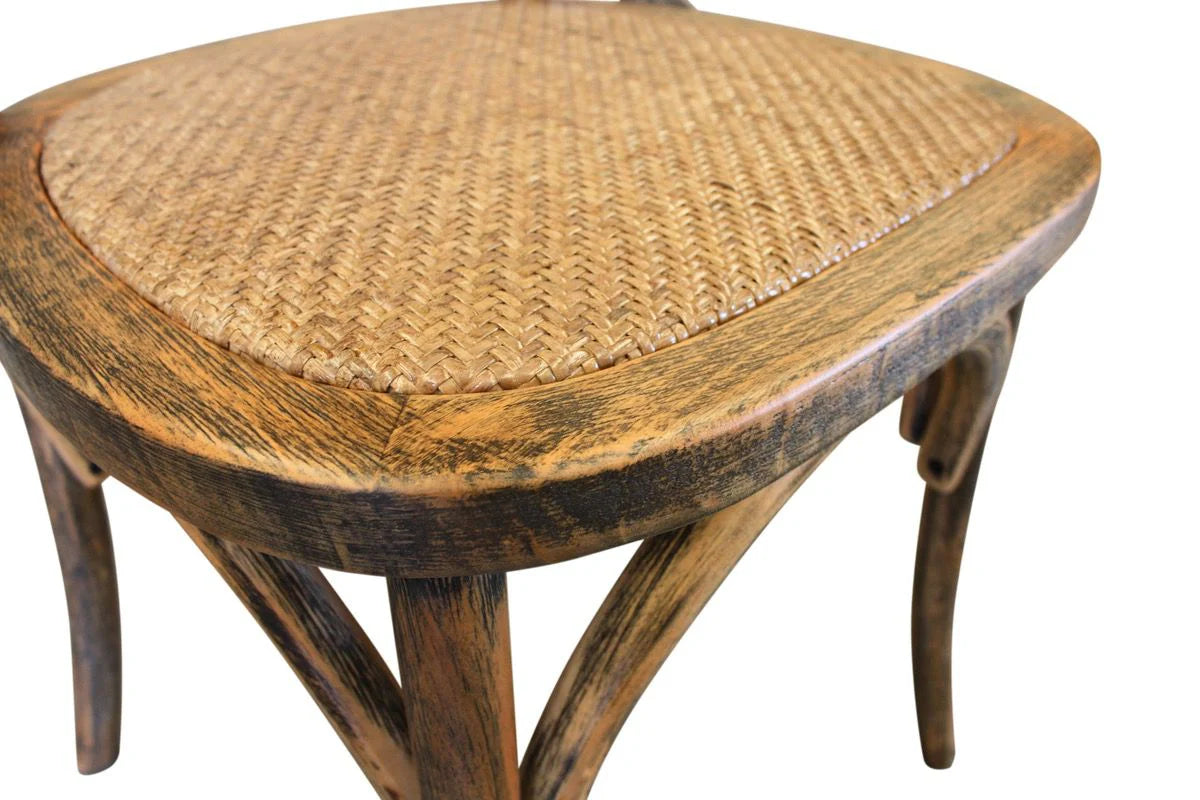 Cross Back Dining Chair - Rustic Mango Wood