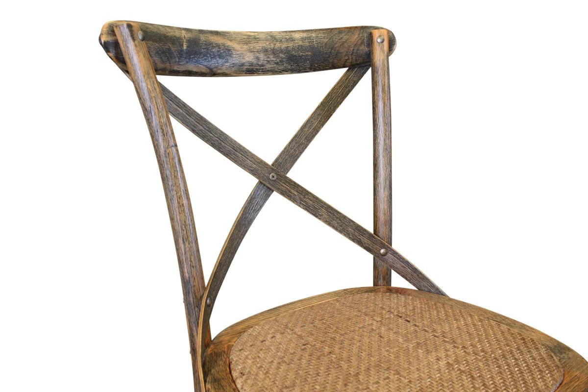 Cross Back Dining Chair - Rustic Mango Wood