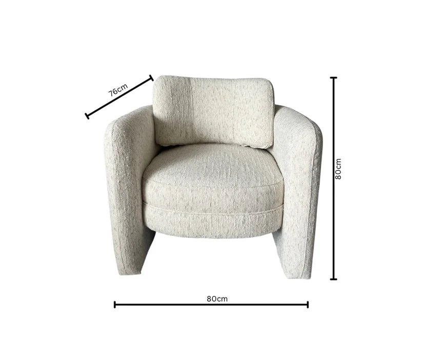 Jenson Curved Armchair in Striped Fabric