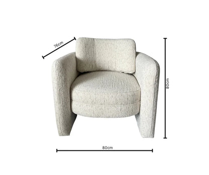 Jenson Curved Armchair in Striped Fabric