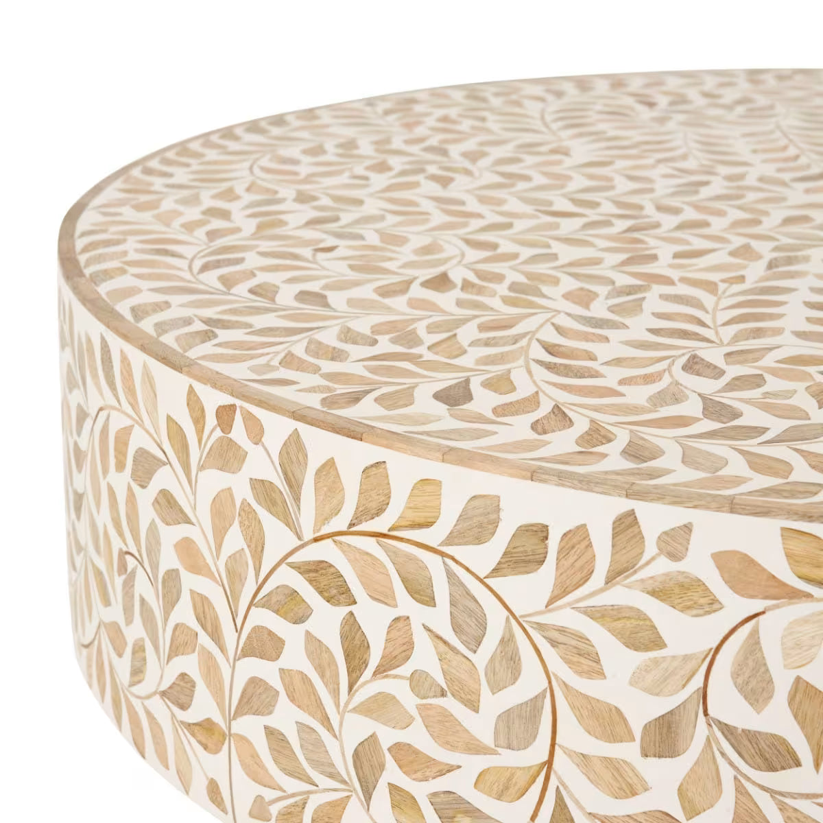 Kartik Bone Inlay Round Coffee Table - 90 x 90 x 45cm