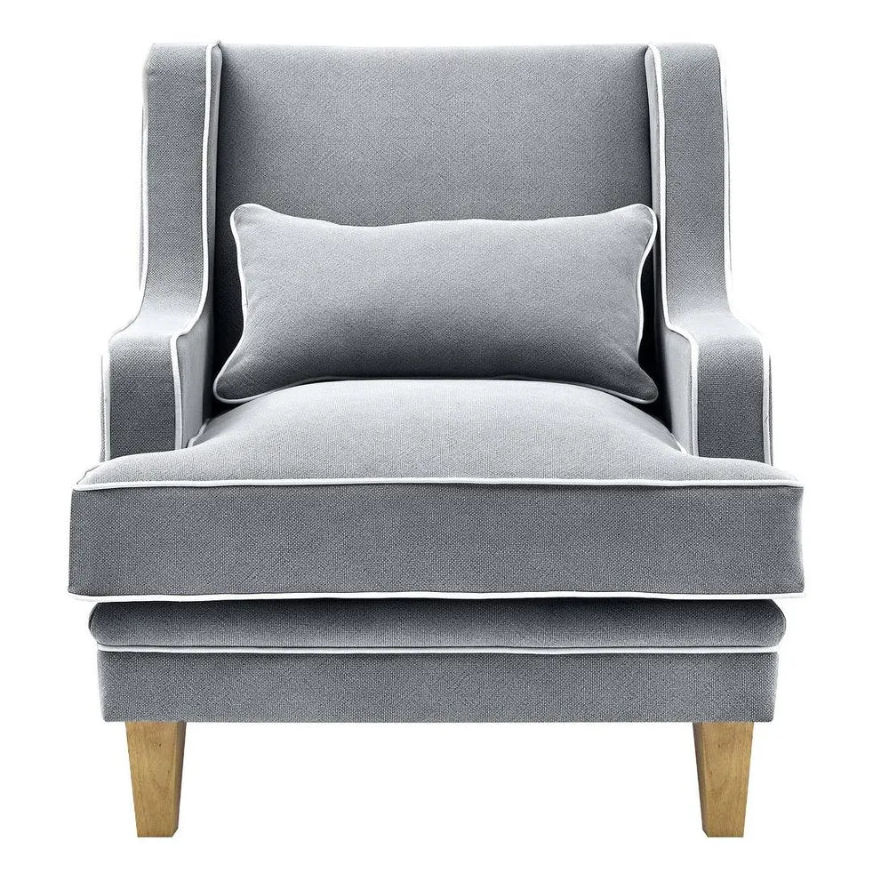 Kiama Armchair Grey W/White Piping