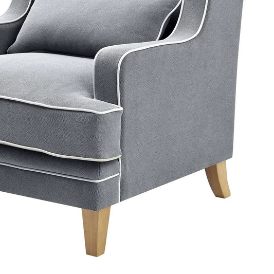 Kiama Armchair Grey W/White Piping