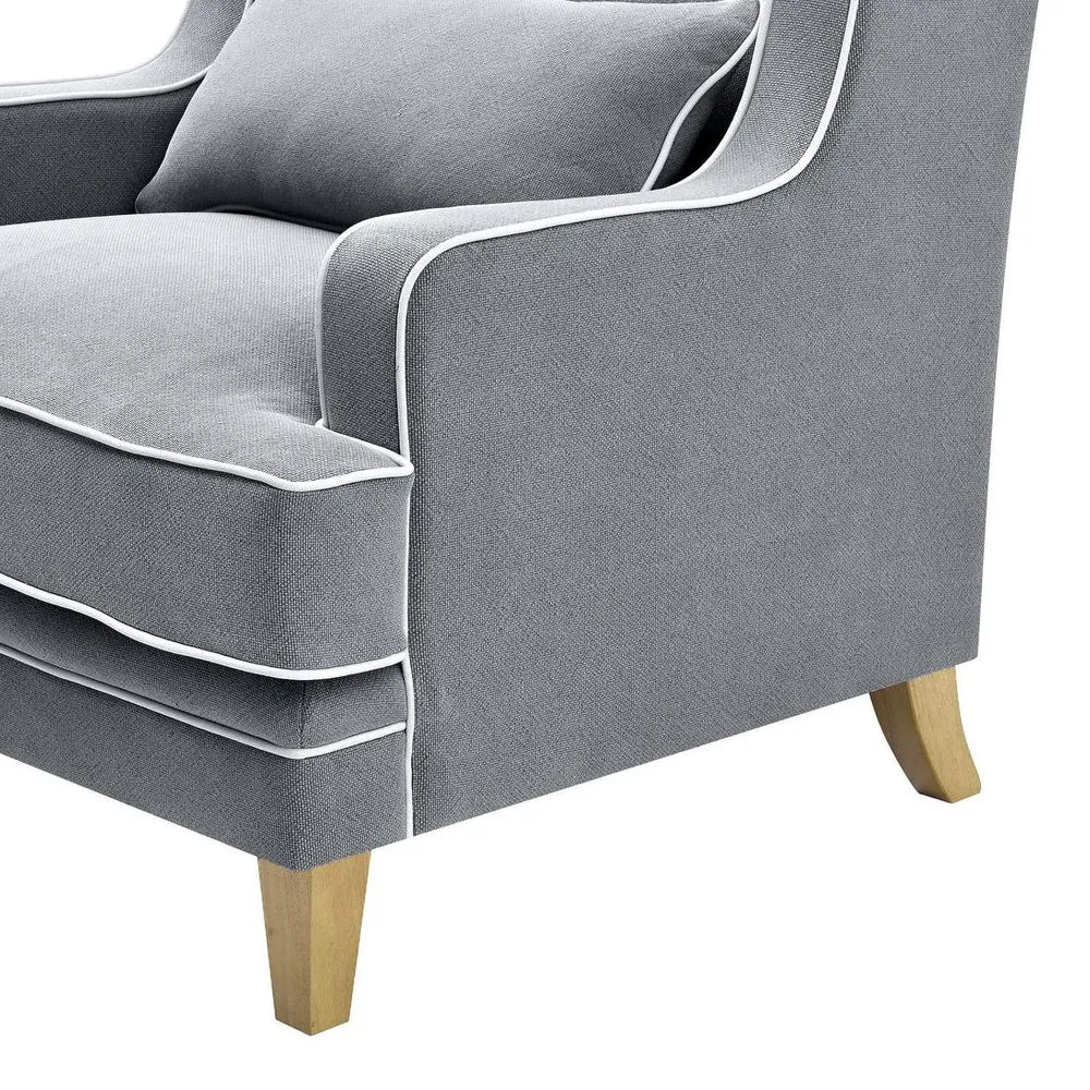 Kiama Armchair Grey W/White Piping