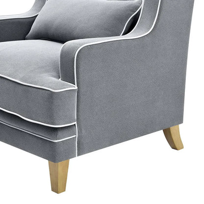 Kiama Armchair Grey W/White Piping