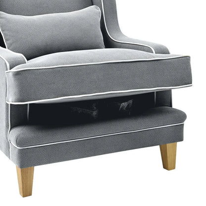 Kiama Armchair Grey W/White Piping