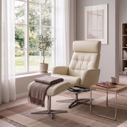 Riga Leather Swivel Recliner by H2 for Y A P A R A