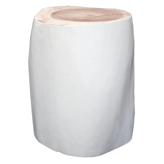 Loga Sttol/Table with natural timber + White rustic finish