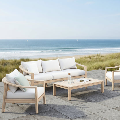 Miami 4pc Hardwood Outdoor Lounge Set
