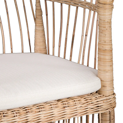 Handcrafted Songa natural rattan and wood Armchair