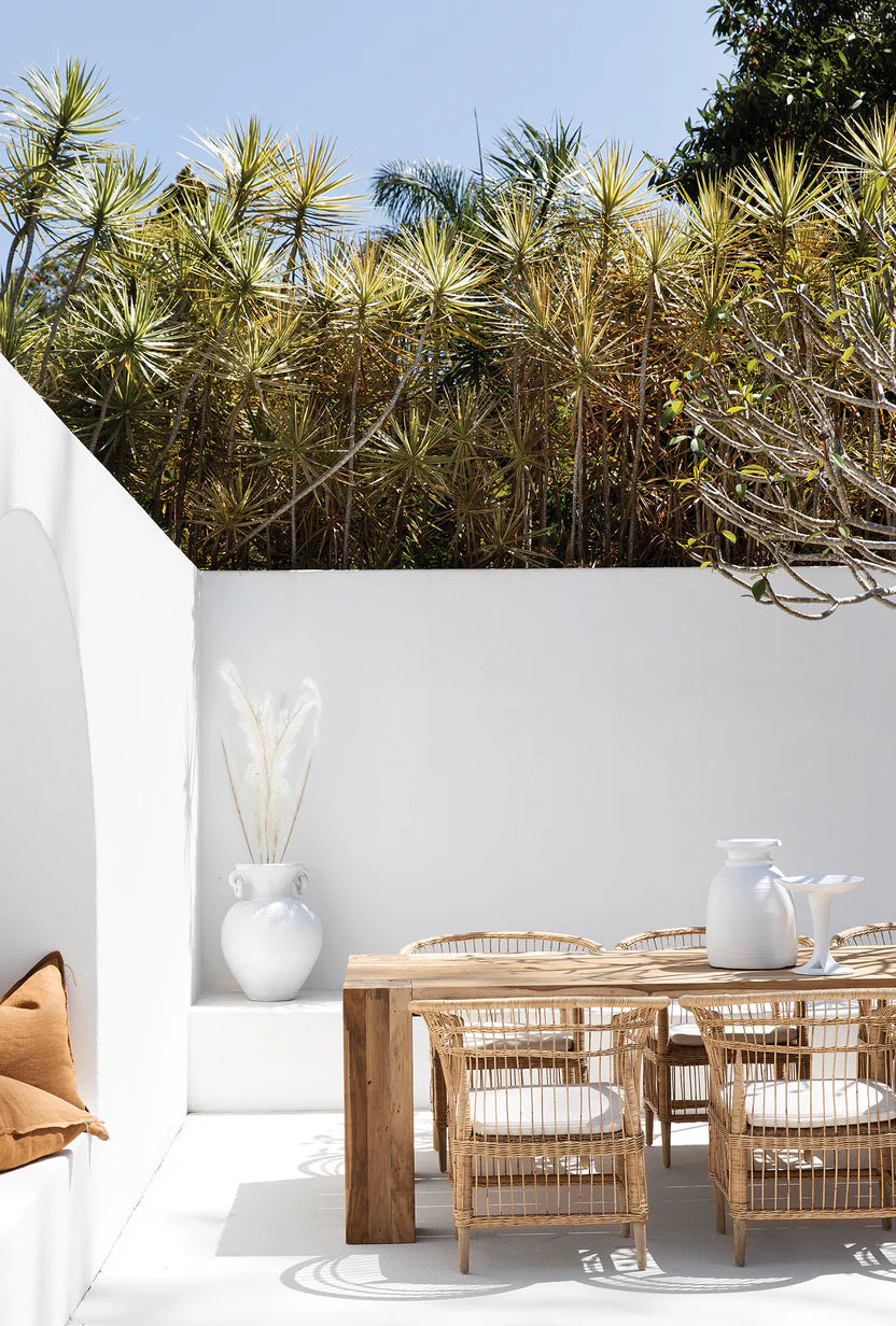 Handcrafted Songa natural rattan and wood Armchair