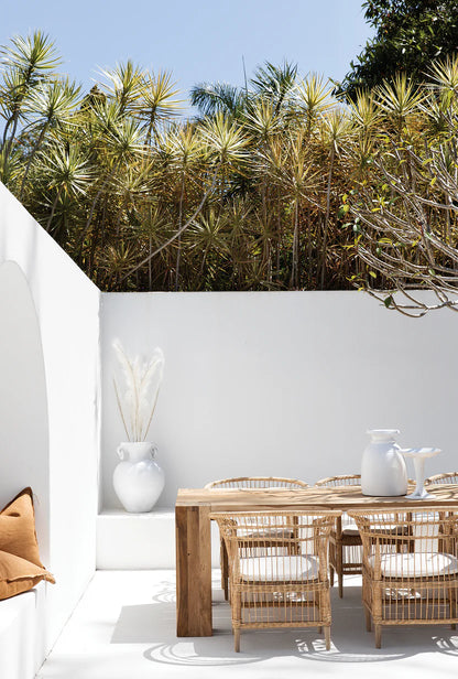 Handcrafted Songa natural rattan and wood Armchair
