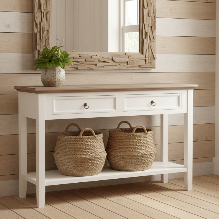 NAPLES 2 Drw Hall Table - 3 Colours