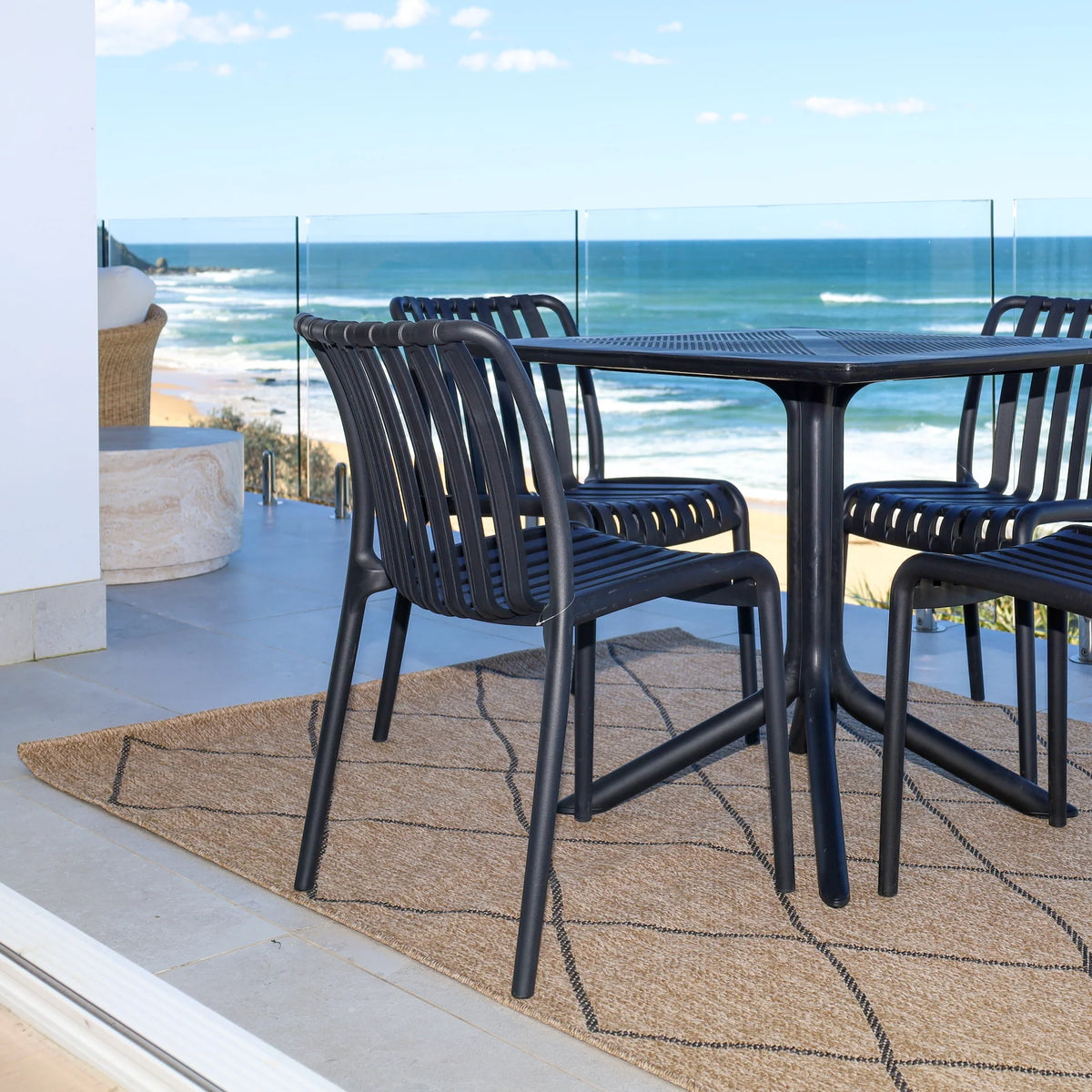Nara Black Indoor/Outdoor Rug - Various Sizes
