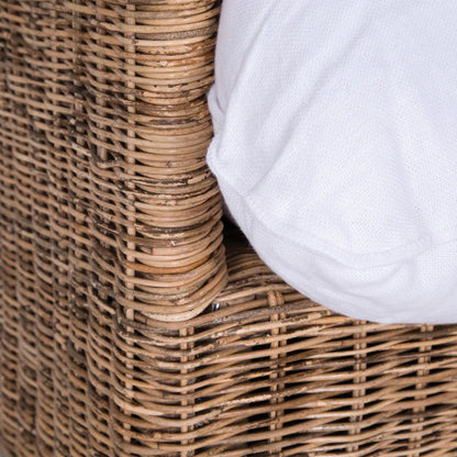 Nari Rattan 3 Seat Sofa with outdoor fabric