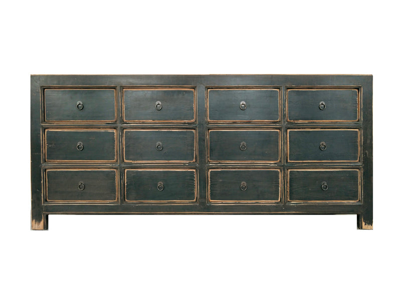 Orient Black Antique Style 12 Drawer Sideboard