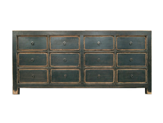 Orient Black Antique Style 12 Drawer Sideboard