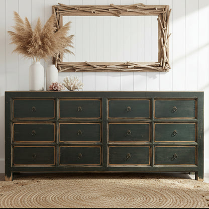 Orient Black Antique Style 12 Drawer Sideboard