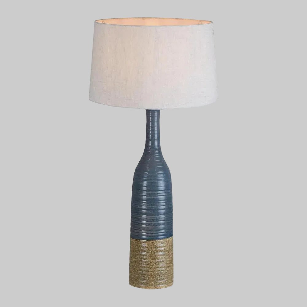 Potters Large - Grey/Brown - Tall Thin Glazed Ceramic Table Lamp - Base Only