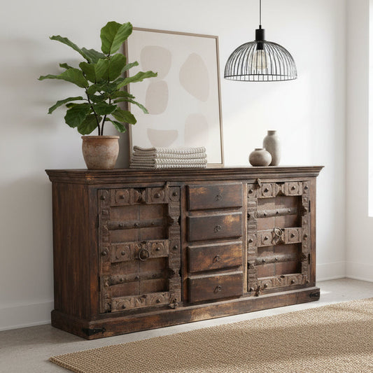 Rustic Indian old Door Sideboard