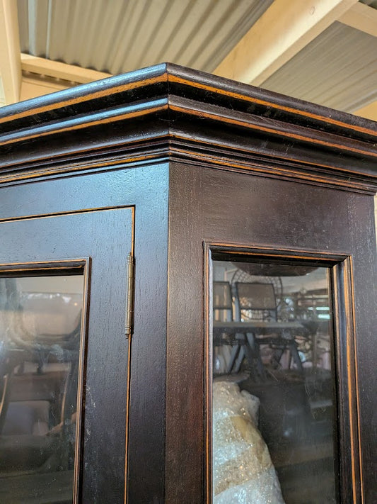 Laura Ashley Display Corner Cabinet with Light - Antique Black