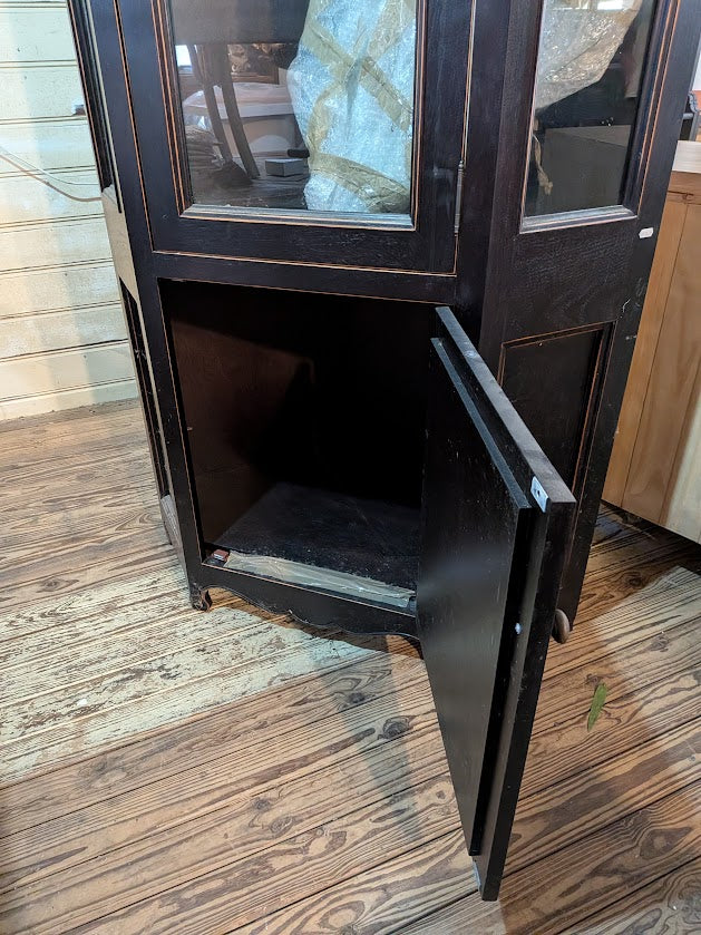 Laura Ashley Display Corner Cabinet with Light - Antique Black