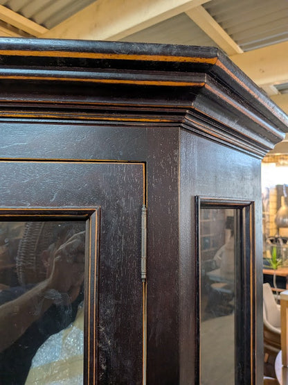 Laura Ashley Display Corner Cabinet with Light - Antique Black
