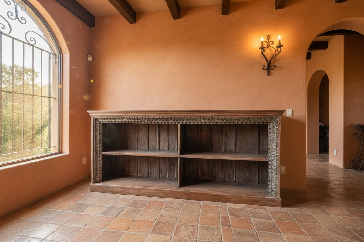Rustic Large Bookcase Indian