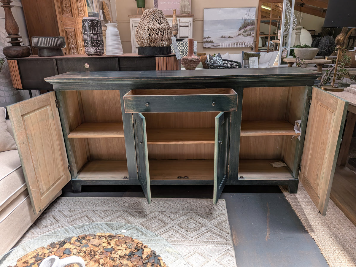 Lyon Weathered Teal Elmwood Sideboard